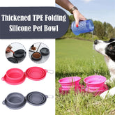 Rubber Foldable Double Bowl Pet Feeding Bowl Portable