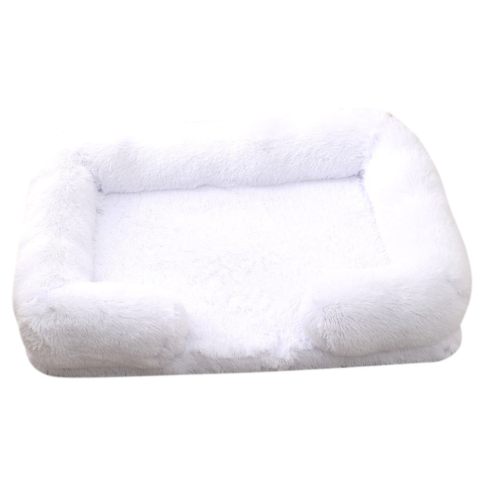 Warm Calming Donut Bed for Pets Soft Cozy Fluffy Cushion
