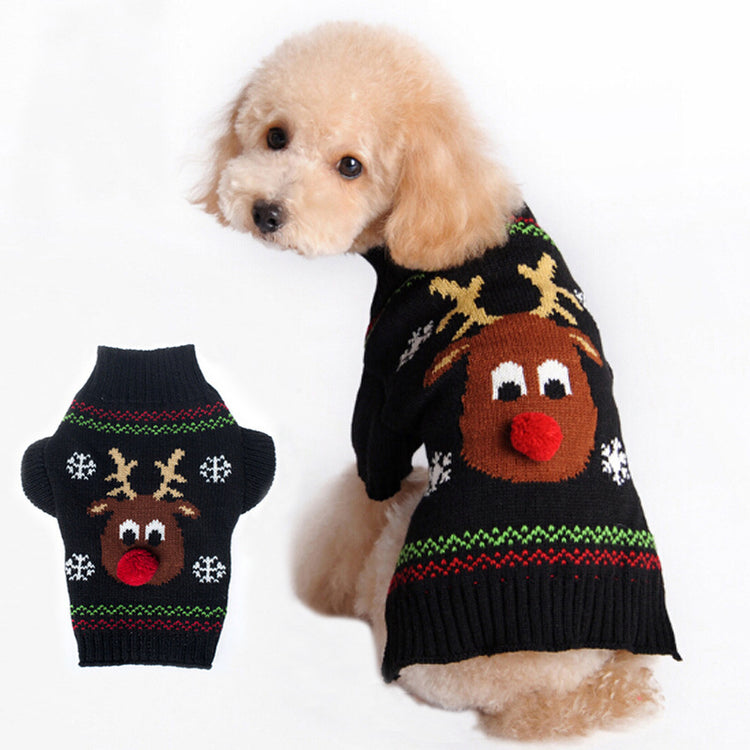 Warm Knitted Pet Clothes for Winter Festive Celebrations
