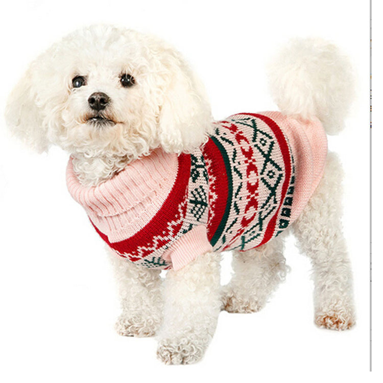 Pet Sweater Leaf Pattern Sweater Stylish Knitted Outfit