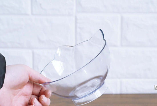 New Inclined Food Cat Ear Oblique Mouth Transparent Pet Bowl