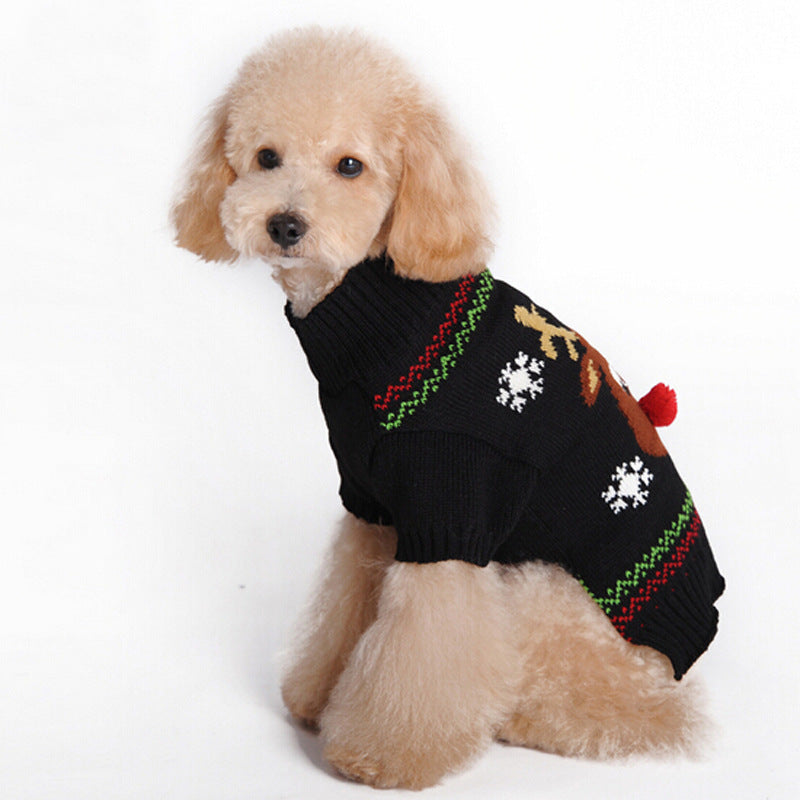Warm Knitted Pet Clothes for Winter Festive Celebrations