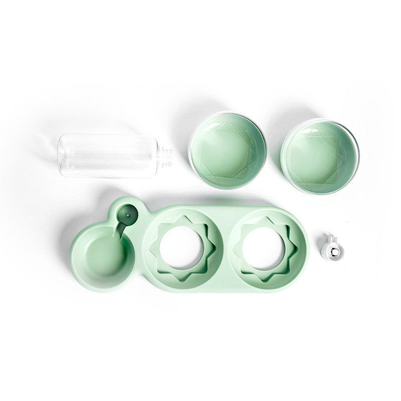 Pet Bowl Automatic Feeder Dog & Cat With Water Fountain