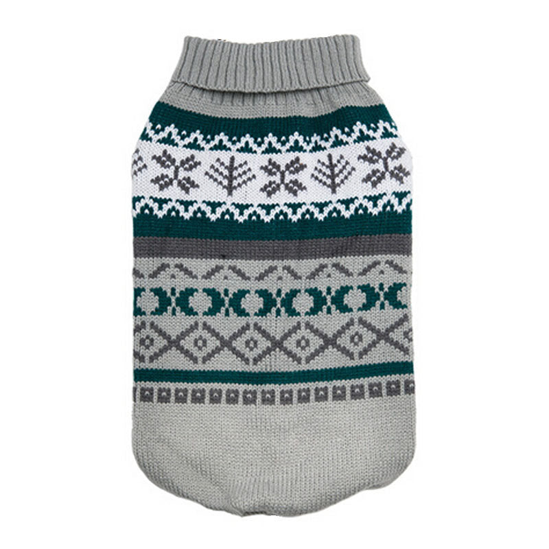 Pet Sweater Leaf Pattern Sweater Stylish Knitted Outfit