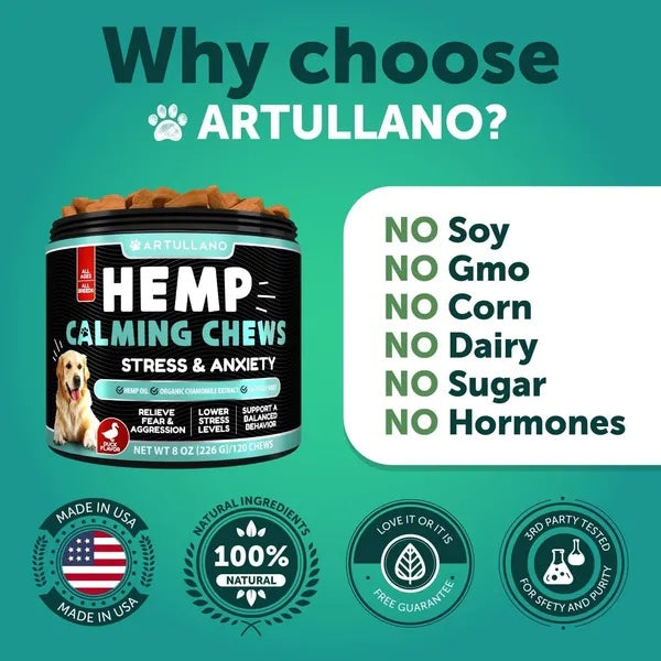 Anxiety Relief Treats with Hemp Oil Turmeric & Valerian