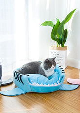 Warm Washable Bed for Small Pet Cute Comfortable Shark