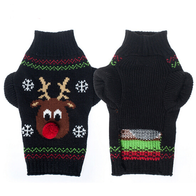 Warm Knitted Pet Clothes for Winter Festive Celebrations