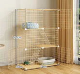 Cat Cage Villa Yellow Log Color Pet Free Assembly Cat Condo