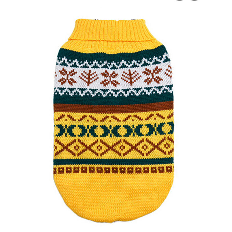Pet Sweater Leaf Pattern Sweater Stylish Knitted Outfit