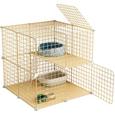 Cat Cage Villa Yellow Log Color Pet Free Assembly Cat Condo