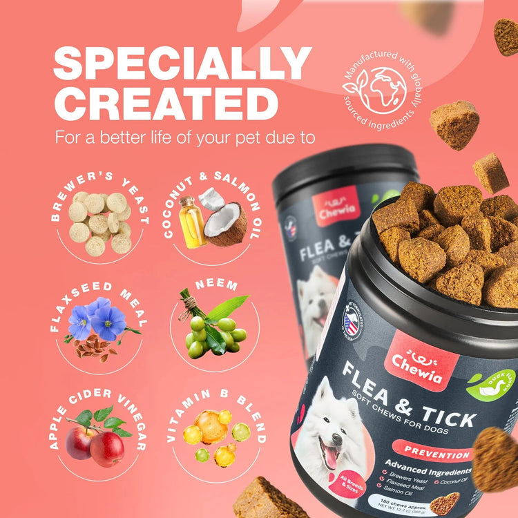 Dog Flea and Tick Treatment Chews Natural & Tick Prevention