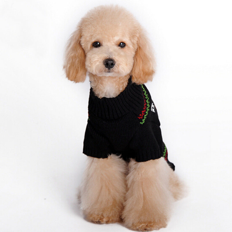 Warm Knitted Pet Clothes for Winter Festive Celebrations