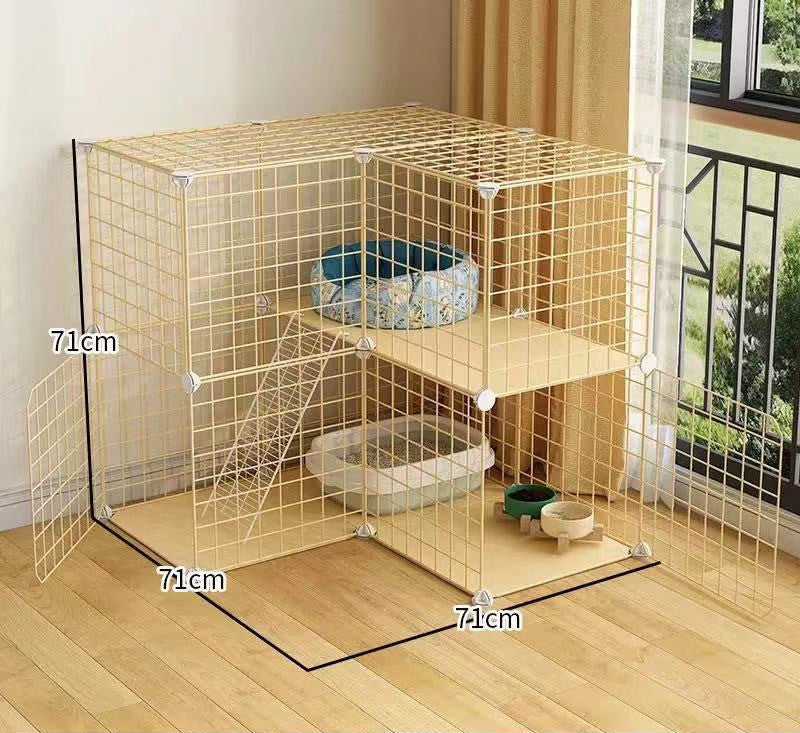 Cat Cage Villa Yellow Log Color Pet Free Assembly Cat Condo
