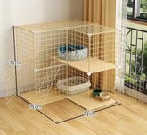 Cat Cage Villa Yellow Log Color Pet Free Assembly Cat Condo