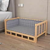 Elevated Cooling Wood Frame Bed for Dogs & Cats