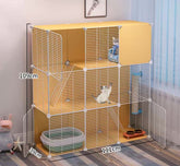Cat Cage Villa Yellow Log Color Pet Free Assembly Cat Condo