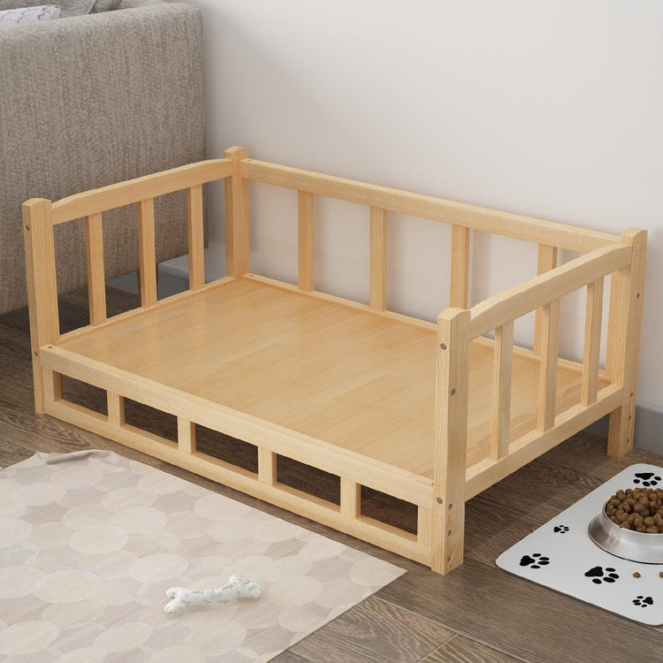 Elevated Cooling Wood Frame Bed for Dogs & Cats