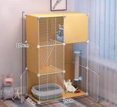 Cat Cage Villa Yellow Log Color Pet Free Assembly Cat Condo
