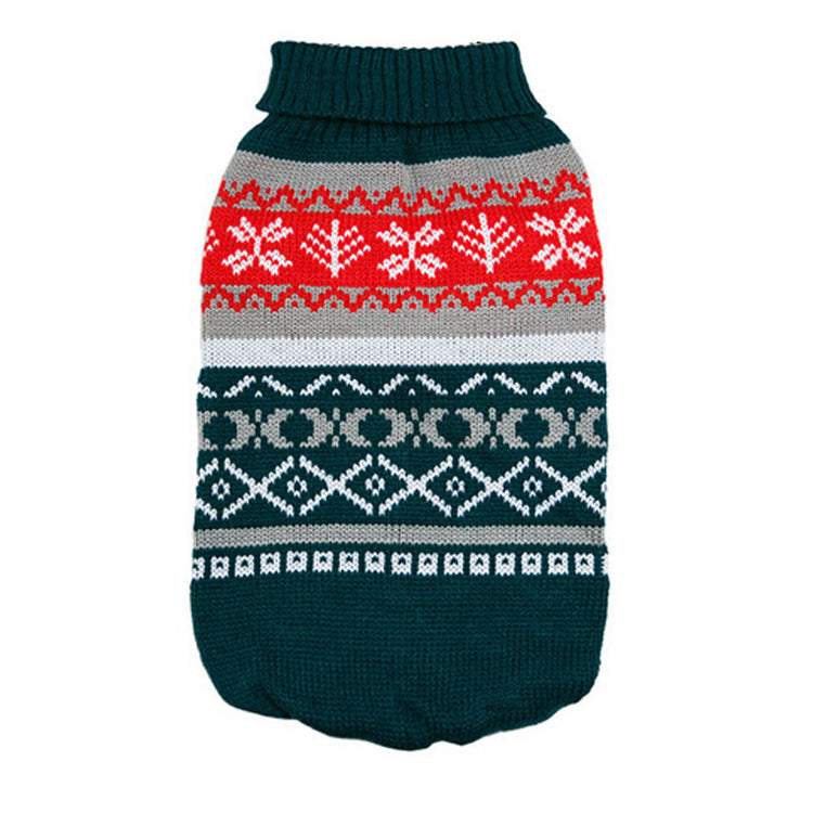 Pet Sweater Leaf Pattern Sweater Stylish Knitted Outfit