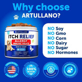 Dog Allergy Relief Chews Skin & Coat Support 120 Omega-3