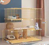 Cat Cage Villa Yellow Log Color Pet Free Assembly Cat Condo