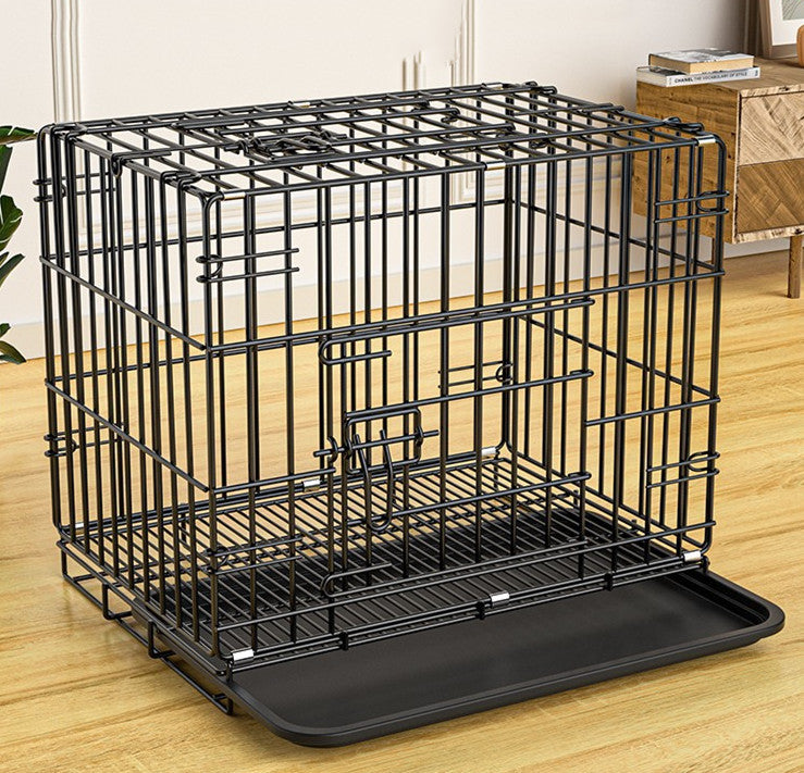 Portable Pet Cage with Double Door and Safety Locks