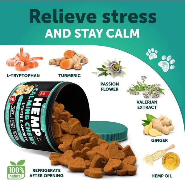 Anxiety Relief Treats with Hemp Oil Turmeric & Valerian