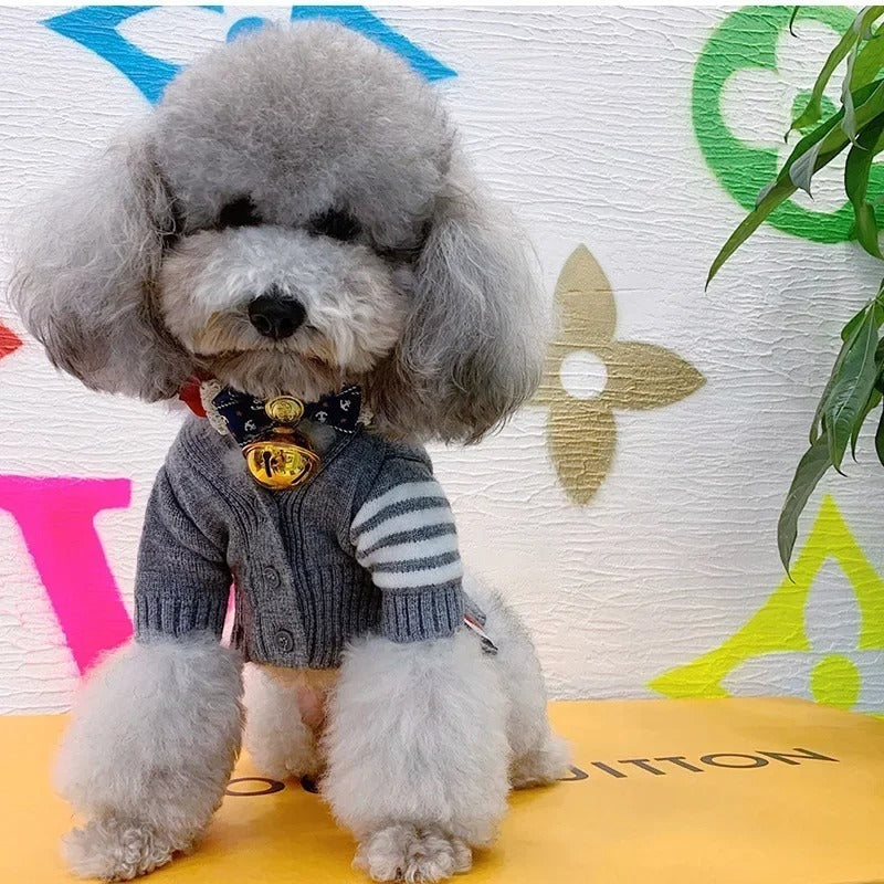 Warm Button-Up Sweater for Small and Medium Dogs