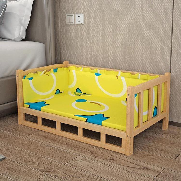 Elevated Cooling Wood Frame Bed for Dogs & Cats