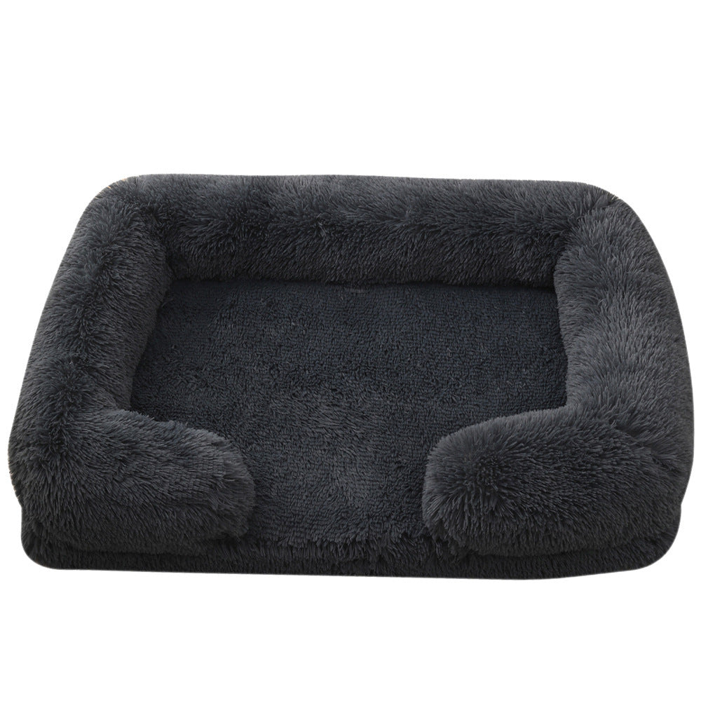 Warm Calming Donut Bed for Pets Soft Cozy Fluffy Cushion