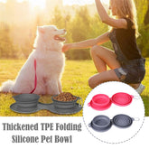 Rubber Foldable Double Bowl Pet Feeding Bowl Portable