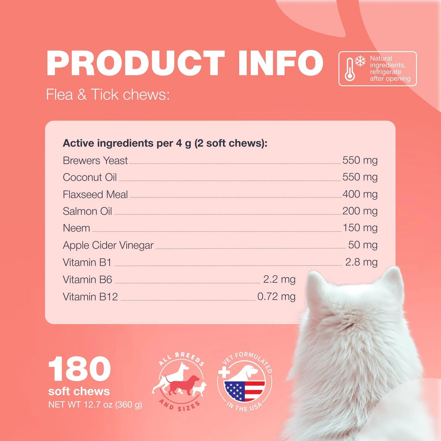 Dog Flea and Tick Treatment Chews Natural & Tick Prevention