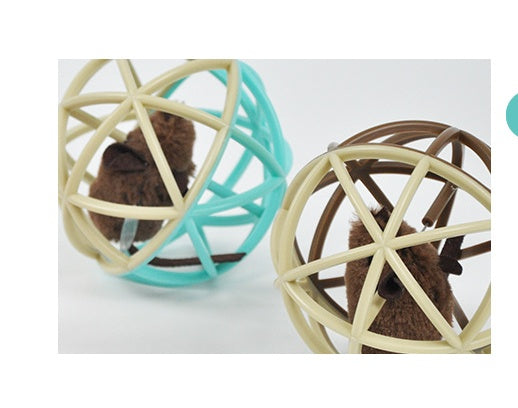 Fun Rolling Pet Toy with Bell and Durable Cage Design