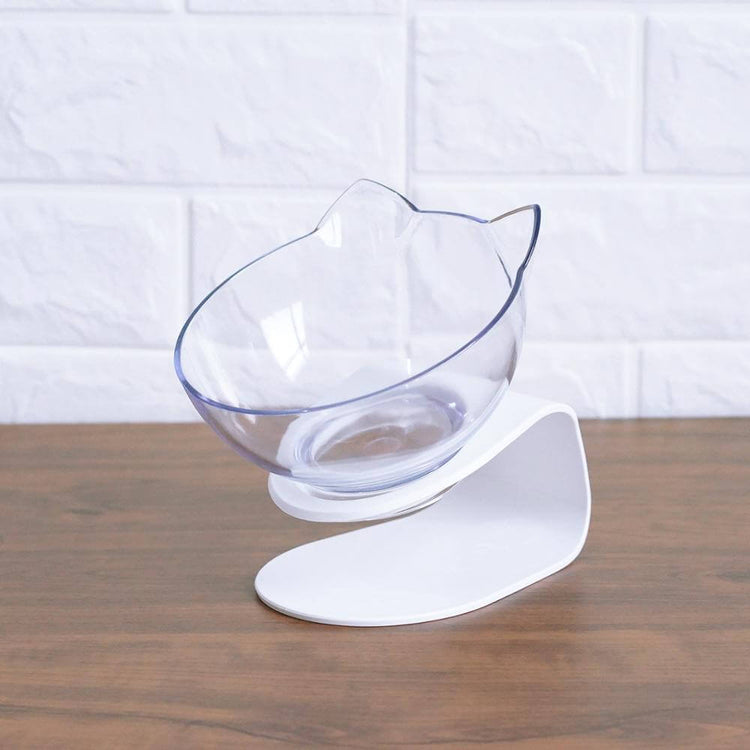 New Inclined Food Cat Ear Oblique Mouth Transparent Pet Bowl