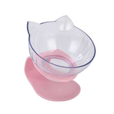 New Inclined Food Cat Ear Oblique Mouth Transparent Pet Bowl
