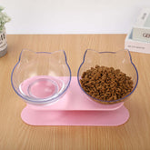 New Inclined Food Cat Ear Oblique Mouth Transparent Pet Bowl