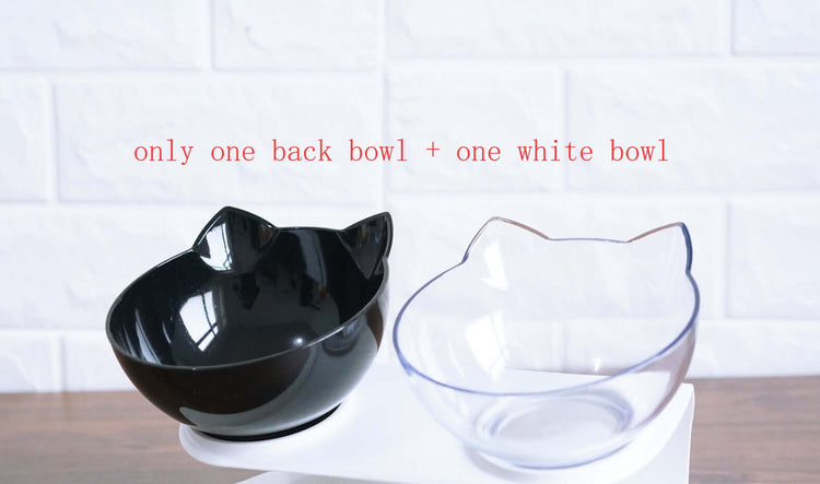 New Inclined Food Cat Ear Oblique Mouth Transparent Pet Bowl