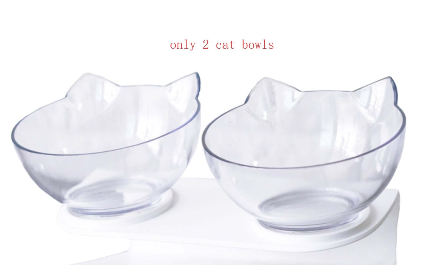 New Inclined Food Cat Ear Oblique Mouth Transparent Pet Bowl
