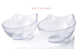 New Inclined Food Cat Ear Oblique Mouth Transparent Pet Bowl