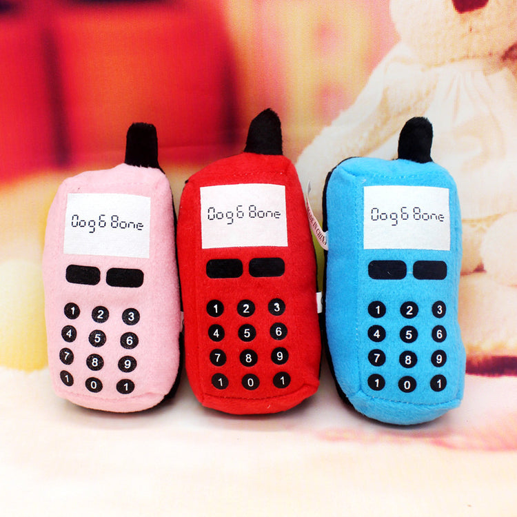 Soft Squeaky Plush Mobile Phone Toy for Dogs and Puppies
