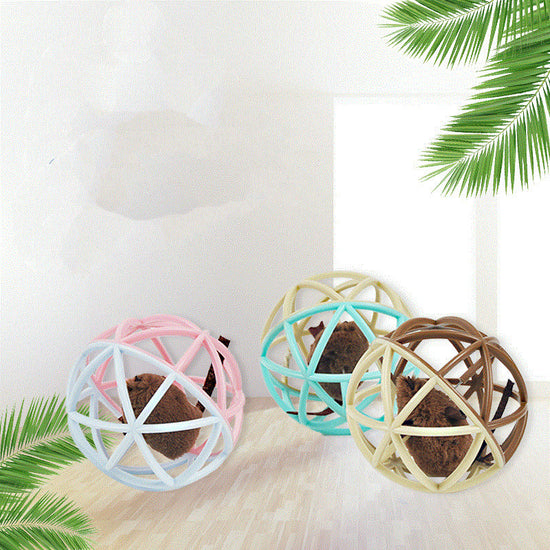 Fun Rolling Pet Toy with Bell and Durable Cage Design
