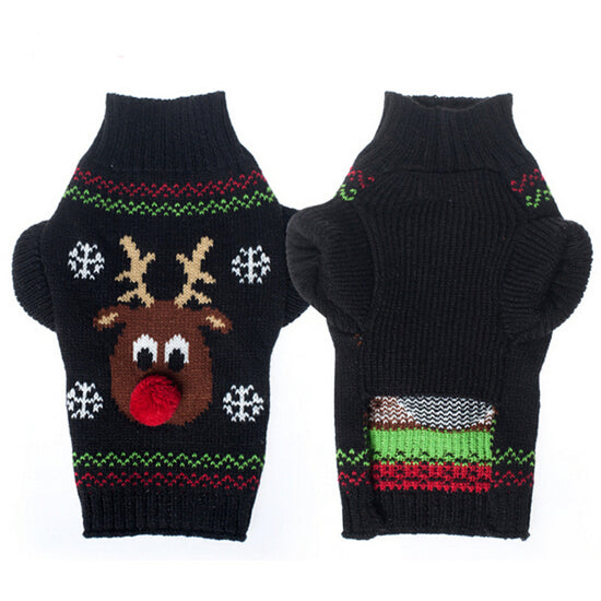 Warm Knitted Pet Clothes for Winter Festive Celebrations