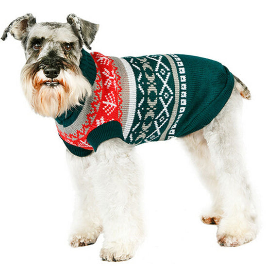 Pet Sweater Leaf Pattern Sweater Stylish Knitted Outfit
