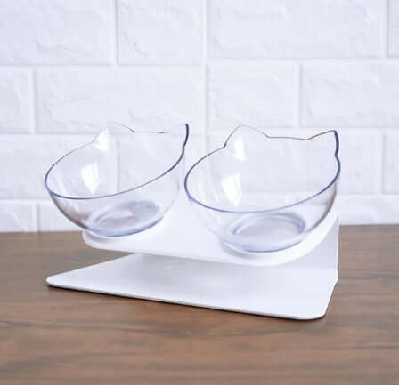 New Inclined Food Cat Ear Oblique Mouth Transparent Pet Bowl