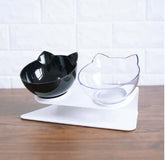 New Inclined Food Cat Ear Oblique Mouth Transparent Pet Bowl