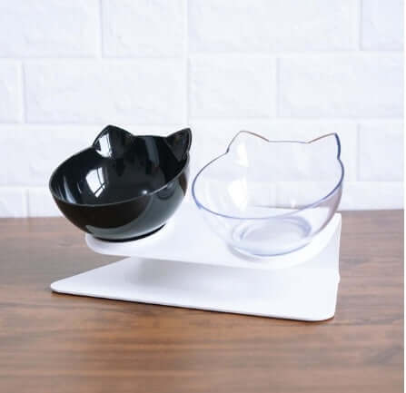 New Inclined Food Cat Ear Oblique Mouth Transparent Pet Bowl
