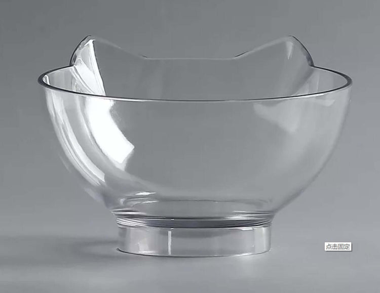 New Inclined Food Cat Ear Oblique Mouth Transparent Pet Bowl
