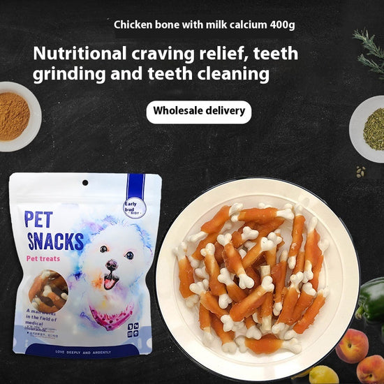 High-Protein Dog Treats Natural Chicken Bone Chews for Pets