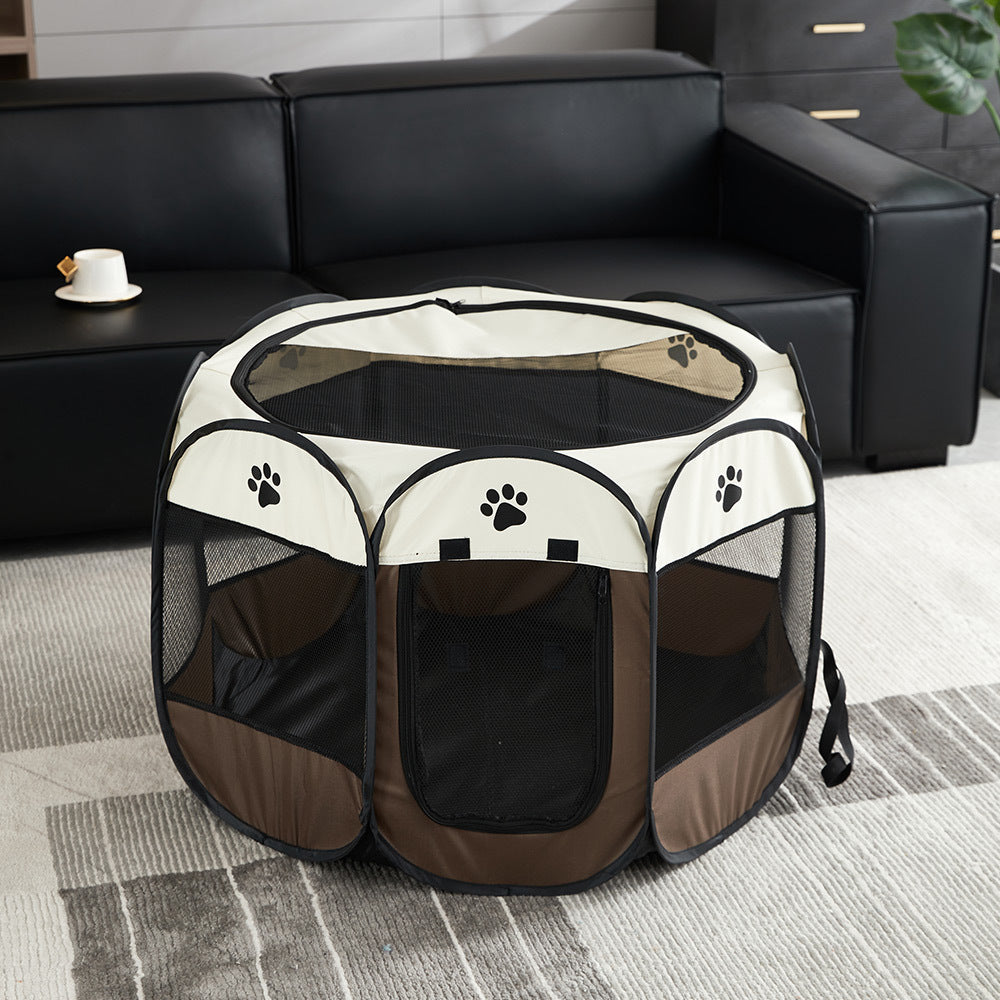 Pet Octagonal Cage Fence Folding Waterproof Portable Pet