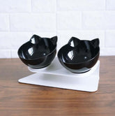 New Inclined Food Cat Ear Oblique Mouth Transparent Pet Bowl